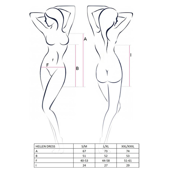 Сукня HELLEN DRESS чорна XXL/XXXL Passion