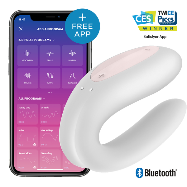 Wibrator dla par z aplikacją Satisfyer Double Joy White