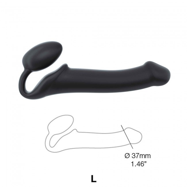 Podwójne dildo Strap-on-me Silicone bendable strap-on L Black