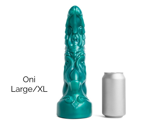 Fantazyjne Dildo Oni Soft Metallic Green Vac L/Xl Mr Hankeys