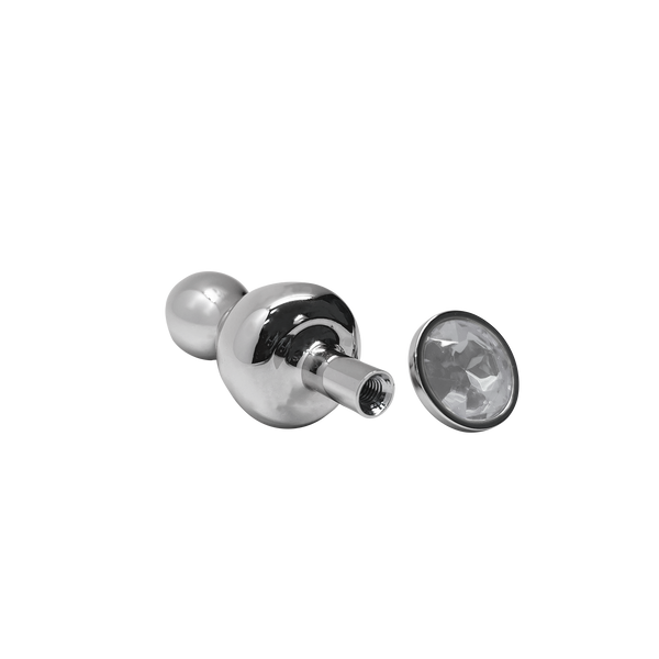 Анальний пробка Lollypop Double Ball Metal Plug S White Wooomy