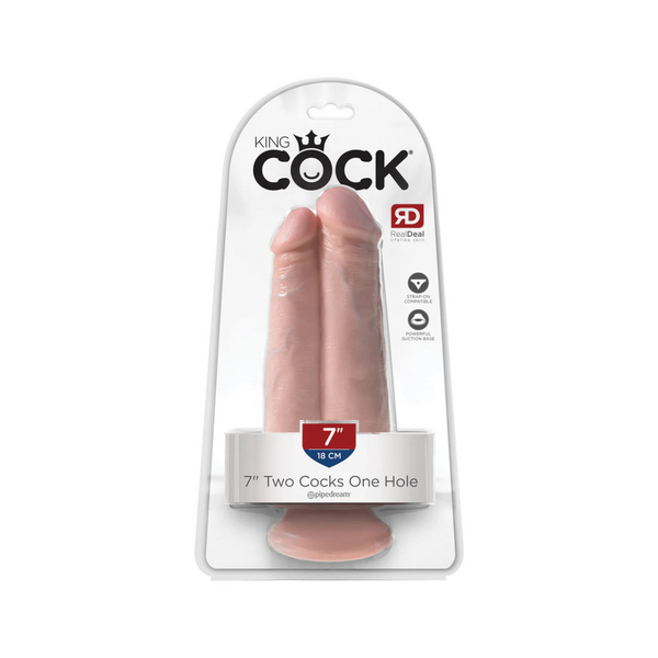 Podwójne Dildo 18Cm King Cock Two Cocks One Hole Light Pipedream