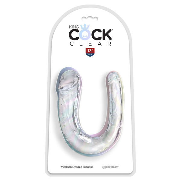 Подвійне ділдо 34 см Clear Medium Double Trouble King Cock