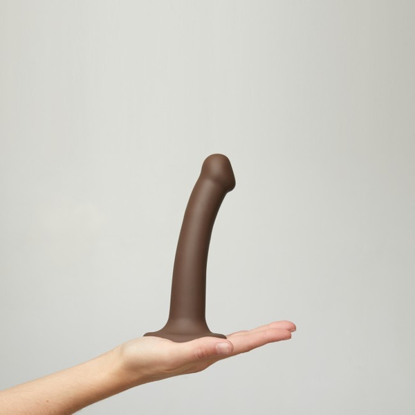 Wyjątkowo Miękkie Dildo Silicone Bendable Dildo Double Density M Black Strap-on-me