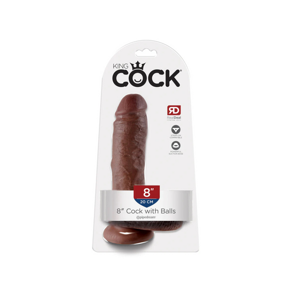 Ділдо 20 См King Cock With Balls Brown Pipedream
