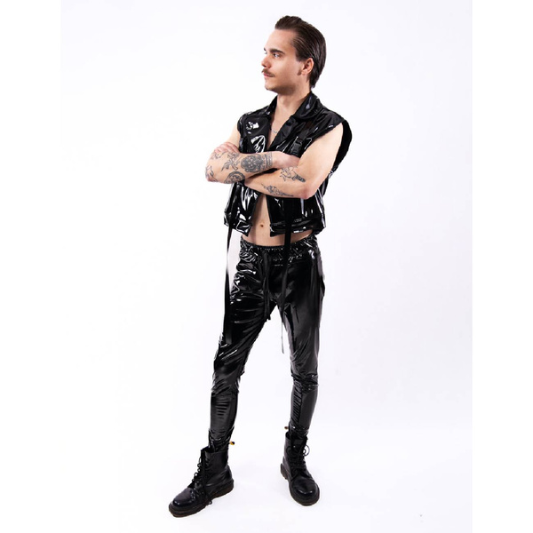 Legginsy z zamkiem z lacku czarne L HellRider