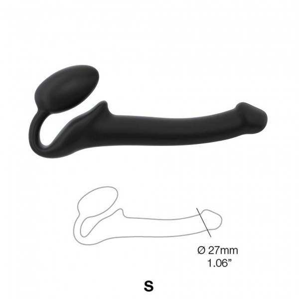 Double dildo Strap-on-me Silicone bendable strap-on S Black