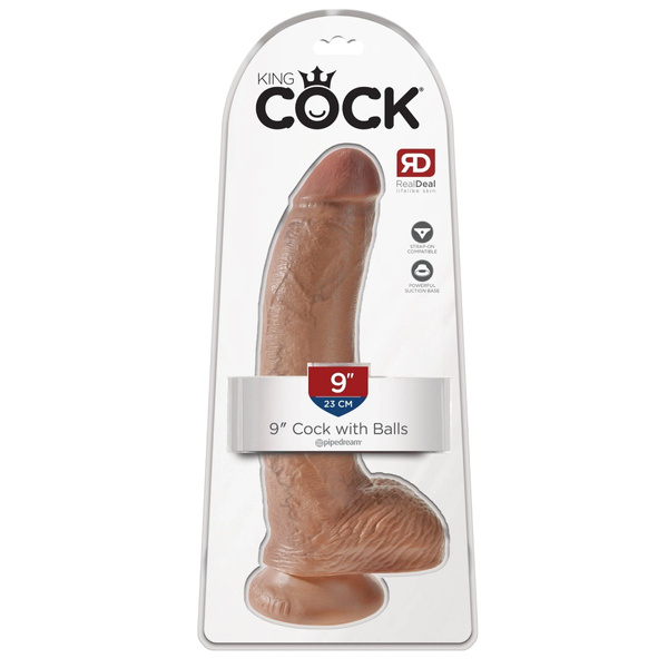 Dildo 23 cm Cock 9 inch w/balls Tan King Cock