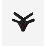 Thong made of lack with cross M/L HellRider