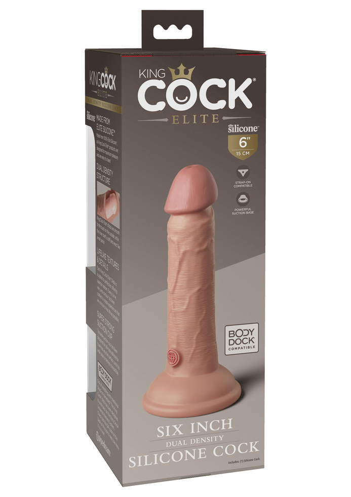 King Cock 6 Inch Dual Density Silicone Cock Light