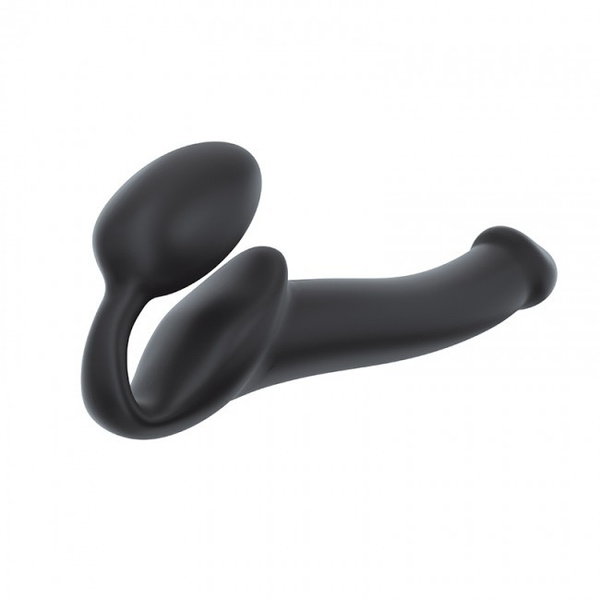 Podwójne dildo Strap-on-me Silicone bendable strap-on M Black 