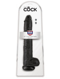 King Cock 14' Cock with Balls Black dildo z jądrami czarne 35cm