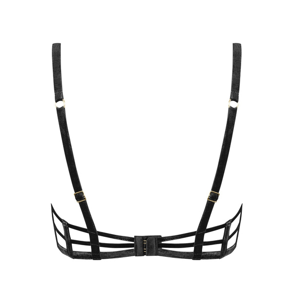 Petitenoir Set Out Of Balconette Bra And Lace Brief L Noir Handmade