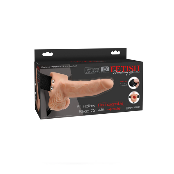 Fetish Fantasy Series 6" Hollow Strap-On with Remote Light