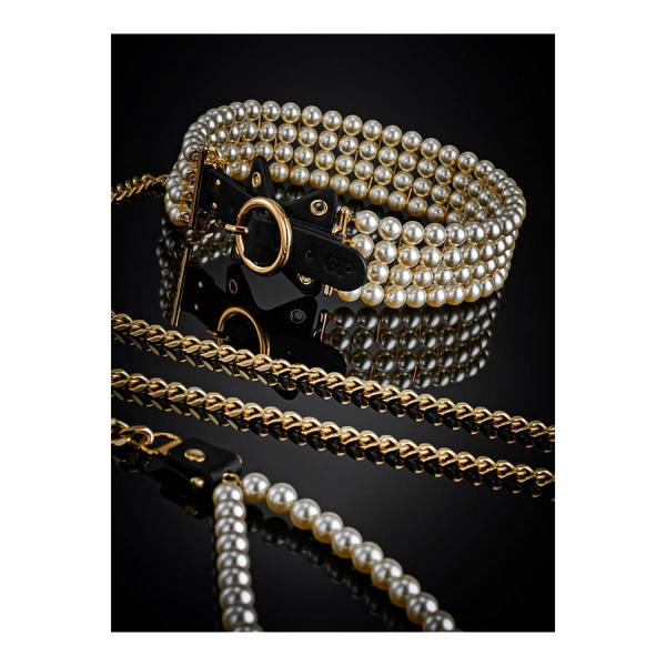 BDSM Luminious Pearl Leash And Collar Guilty Pleasure 