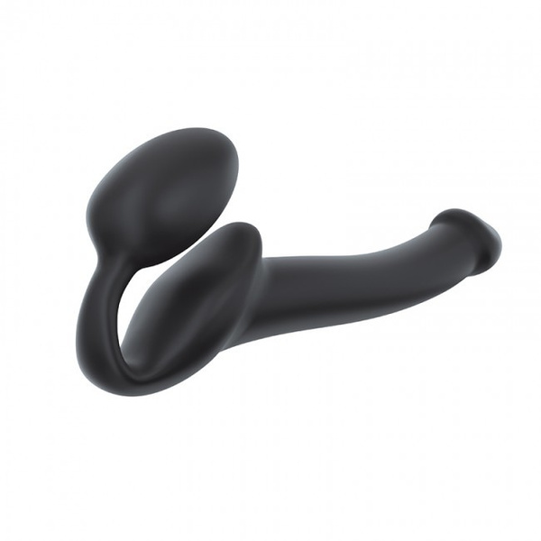 Double dildo Strap-on-me Silicone bendable strap-on S Black