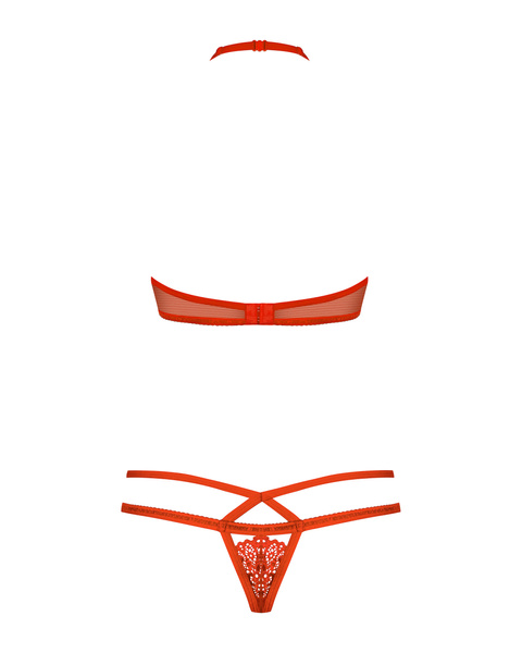 838-Set-3 Komplet 2-Częściowy Czerwony S/M Obsessive