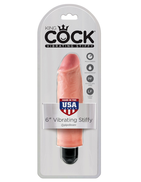 6' Vibrating Stiffy Flesh Realistyczny Wibrator Cielisty 15Cm King Cock