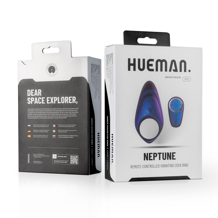 Hueman pierścień erekcyjny Neptune Vibrating Cock Ring + Remote