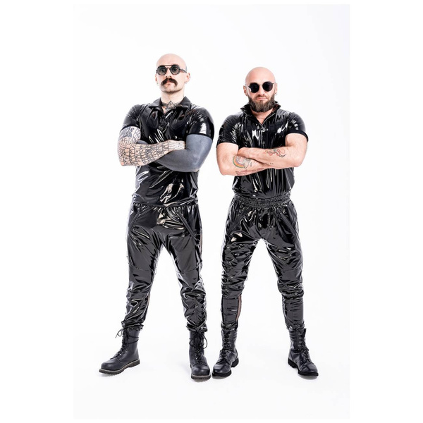 Чоловіча футболка поло з лаку чорна M HellRider