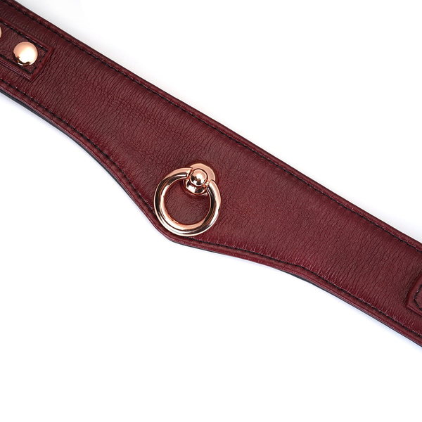 Obróżka Ze Smyczą Wine Red Curved Collar Liebe Seele