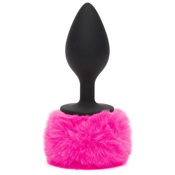 Zatyczka Analna Z Króliczym Ogonkiem Bunny Tail Butt Plug Black Large Happy Rabbit