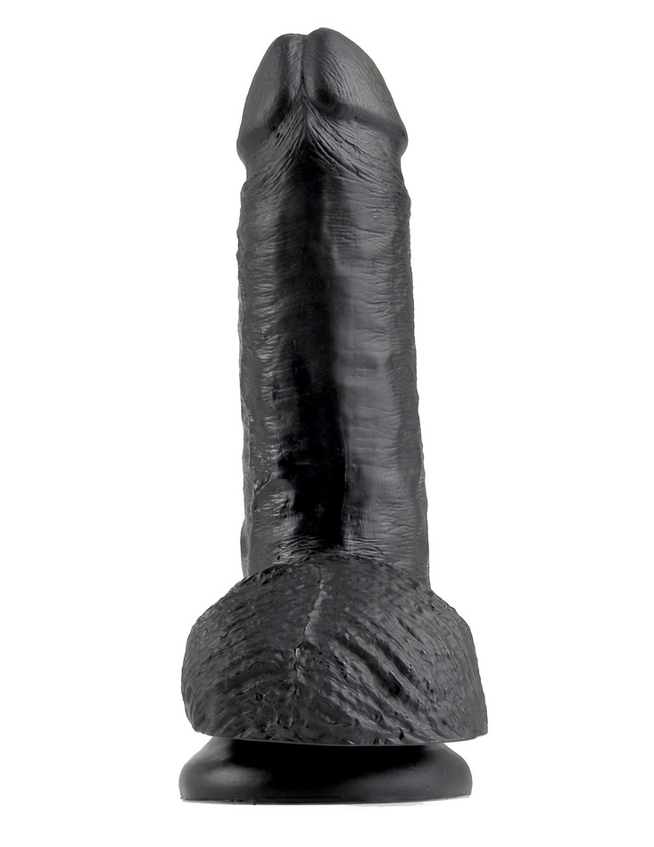 King Cock 7' Cock with Balls Black dildo z jądrami czarne 18cm