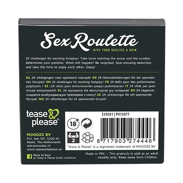 Gra erotyczna ruletka Tease&Please Sex Roulette Foreplay