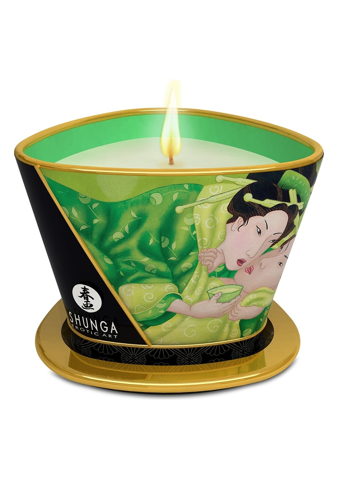 Świeca do masażu o zapachu zielonej herbaty Shunga Green Tea Massage Candle 170 ml