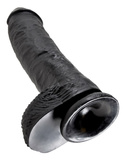 10' Cock With Balls Black Dildo Z Jądrami Czarne 25 Cm King Cock