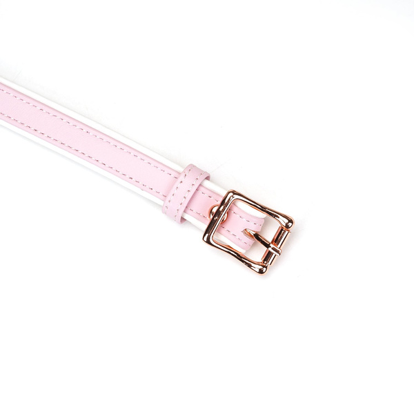 Маска White & Pink Fairygoat Leather Blindfold Liebe Seele