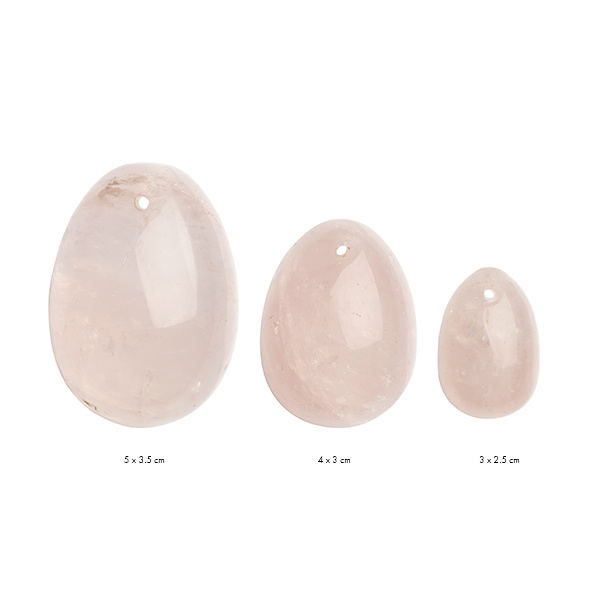 Zestaw Jajeczek Yoni Z Różowego Kwarcu Yoni Egg Set Rose Quartz (L-M-S) La Gemmes