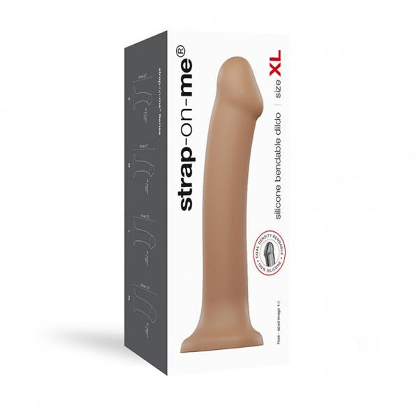 Надзвичайно М'яке Ділдо Silicone Bendable Dildo Double Density Xl Caramel Strap-on-me