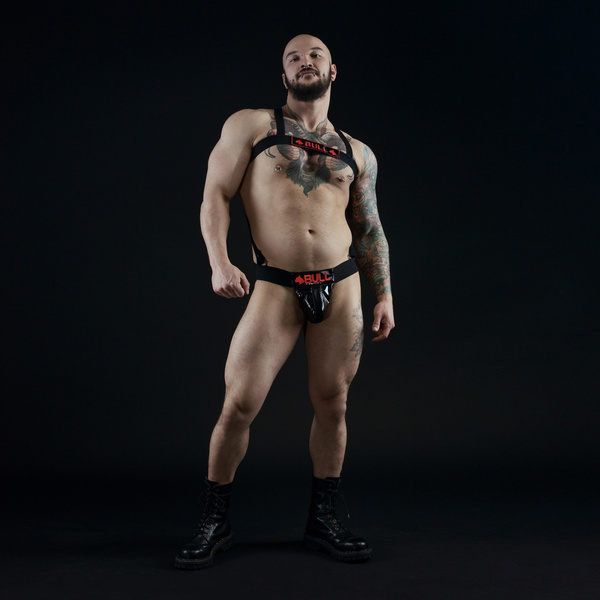 Bull Vinyl Jockstrap Red XL