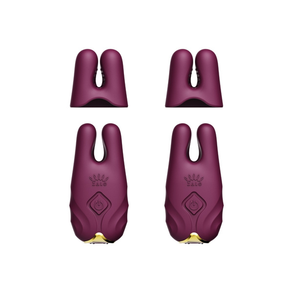 Vibrating Nipple Clamps Nave Velvet Purple Zalo