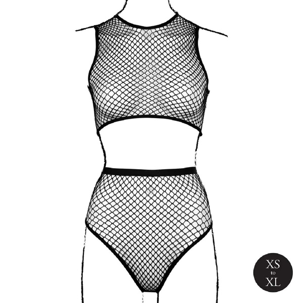 Komplet 2 Pc Crop Top Black OS Le Desir