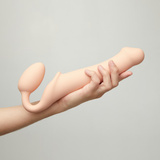 Podwójne dildo Strap-on-me Silicone bendable strap-on L Vanilla 