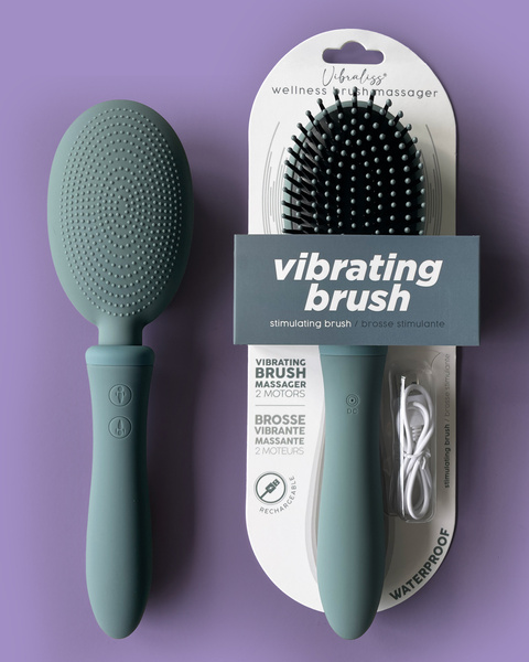 Вібруюча щітка для волосся Vibrating Brush Blue Grey Vibraliss