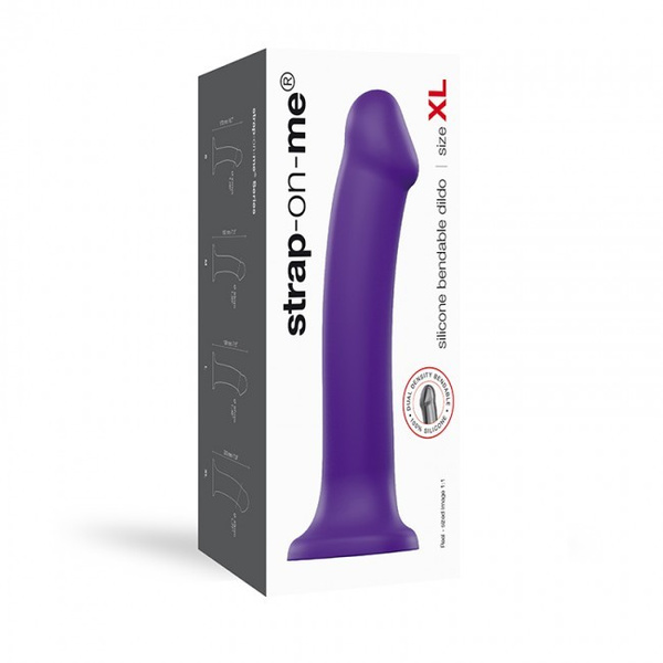 Wyjątkowo Miękkie Dildo Silicone Bendable Dildo Double Density Xl Purple Strap-on-me