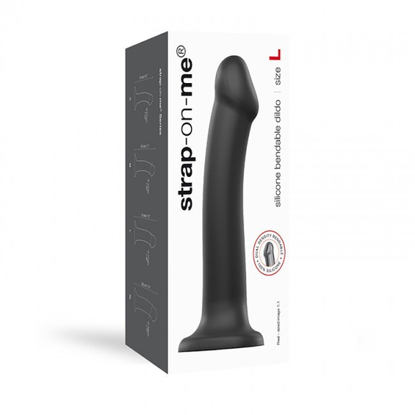 Strap-on-me Silicone Bendable Dildo Double Density L Black