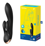 Вібратор-кролик Double Flex Connect App Black Satisfyer