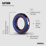 Pierścień Erekcyjny Saturn Vibrating Cock/Ball Ring Hueman