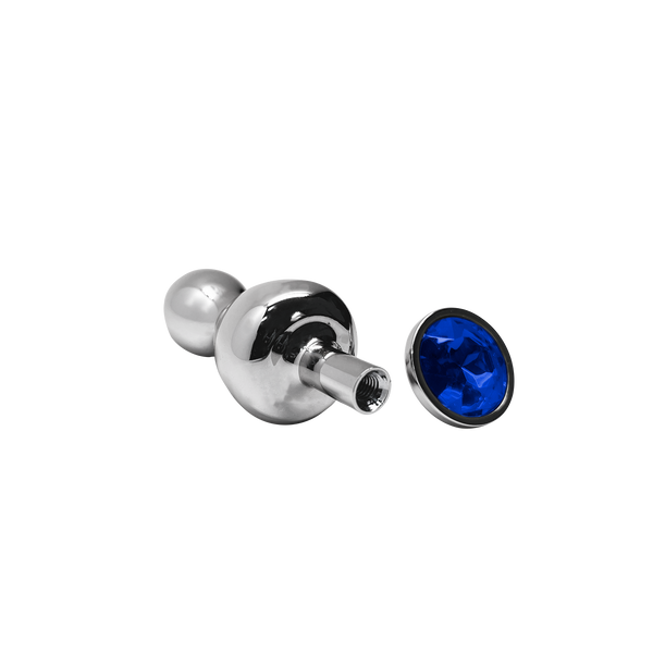 Пробка для анального використання Lollypop Double Ball Metal Plug M Blue Wooomy