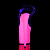 Sandały UV na platformie Flamingo-808UV Clear / Neon Pink 7 (37,5) Pleaser