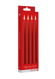 Teasing Wax Candles Large 4-Pack Red - Czerwony Zestaw Długich Świec Do Bdsm Ouch! by Shots