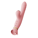 Вібратор Багатофункціональний Rose Thruster Strawberry Pink Zalo