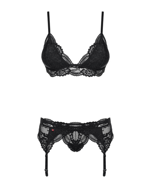 810-Seg Komplet Bielizny Czarny S/M Obsessive