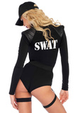 Swat Team Babe Policewoman Costume Bodysuit Xs Leg Avenue