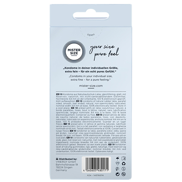 Презервативи 64 мм 10 штук Mister.Size