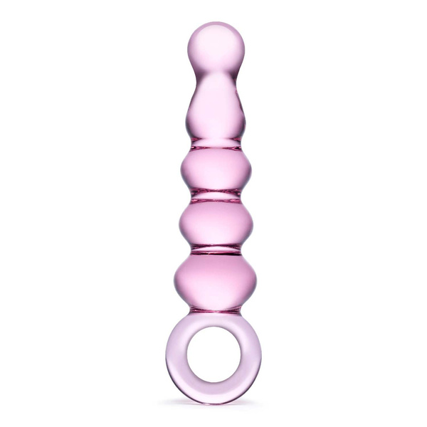 Рожеве Скляне Ділдо З Рукояткою Quintessence Beaded S Anal Slider Glas